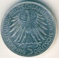 NSZK 1966. 5M Ag "Leibniz" T:BU