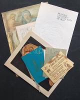 11 db meghívó és étlap az 1970es évekből dekoratív grafikákkal