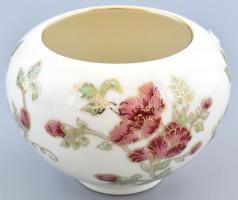 Zsolnay virág mintás kaspócska. Kézzel festett, jelzett, hibátlan. m: 6 cm