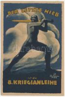 Der letzte Hieb ist die 8. Kriegsanleihe. Eckstein & Stähle / WWII German Nazi NS propaganda s: Paul Neumann (12 x 8 cm) (Rb) - REPRINT