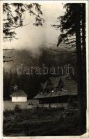 Tusnádfürdő, Baile Tusnad; Szent Anna tó, Menedékház / lake, tourist house (apró lyuk / tiny pinhole)