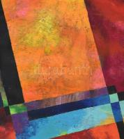 Szekeres József (1944-): Kompozíció. Olaj, vászon. Vakráma nélkül, feltekerve. 56×65 cm