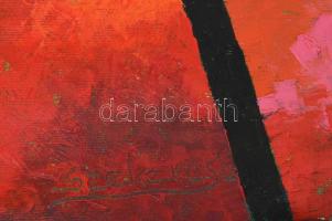 Szekeres József (1944-): Kompozíció. Olaj, vászon. Vakráma nélkül, feltekerve. 56×65 cm