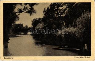 1940 Érsekújvár, Nové Zámky; Nyitra-parti kőhíd / Nitra riverside, stone bridge (Rb)