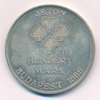1989. "Magyar Kaszinó Kft. (Ungarische Spielcasinos Gmbh) / 100 Márka (Hundert Mark) jeton"...