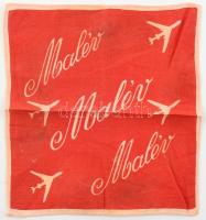 MALÉV piros textilkendő, 20×17 cm