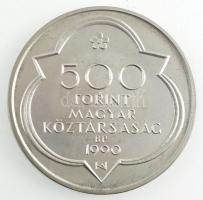 1990. 500Ft Ag Mátyás király - Buda műanyag dísztokban T:BU patina Adamo EM114