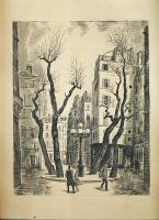 1966 Dekoratív francia menükártya szignált rézkarccal a borítóján 25x33cm