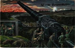 1916 42 cm Brummer / WWI K.u.K. German military art postcard. L&P 1707. + "K.u.K. Inf. Regmt. No. 101. I. Feldkompagnie" (EK)