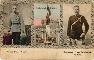 1907 Wien, Vienna, Bécs; Deutschmeister-Denkmal, Kaiser Franz Josef I, Erzherzog Franz Ferdinand de Este. Art Nouveau (EK)