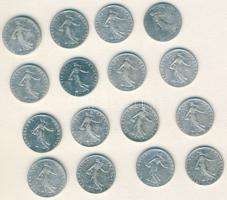 Franciaország 1899-1918. 50c Ag (16x) 9klf évszámmal T:2/3,3