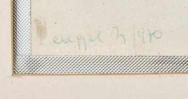 Lengyel Zsolt (1936- ): 123456... (cím nélkül), 1970. Vegyes technika, papír. Jelzett. Kissé foltos....