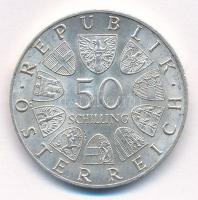 Ausztria 1968. 50Sch Ag "50 éves a Köztársaság" T:1- Austria 1968. 50 Schilling Ag "5...