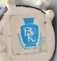 Bodrogkeresztúri, juhász báránnyal, kerámia, etikettel jelzett, kopott, m:12cm