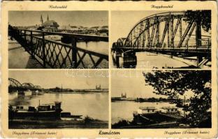 Komárom, Komárno; Kisduna híd, Nagyduna híd, Nagyduna (Trianoni határ) / Danube bridges (EB)