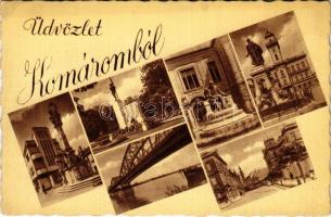 1943 Komárom, Komárno; mozaiklap / multi-view postcard (EK)