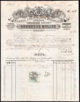 cca 1880 6 db klf díszes fejléces számla