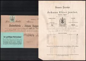 cca 1880 6 db klf díszes fejléces számla