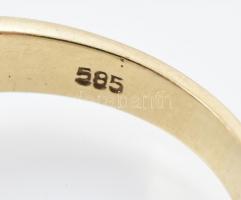 Arany (Au/14k) Női Art Deco fazonú koktélgyűrű 13 darab brillel (cca. 0,39ct) ékítve, jelzett, brutt...