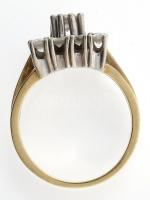 Arany (Au/14k) Női Art Deco fazonú koktélgyűrű 13 darab brillel (cca. 0,39ct) ékítve, jelzett, brutt...