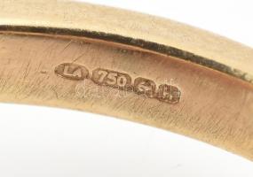 Arany (Au/18k) Női Art Deco fazonú koktélgyűrű 19 darab brillel (cca. 0,57ct) ékítve, jelzett, brutt...