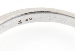 Arany (Au/14k) Női Art Deco fazonú gyűrű 5 darab brillel (cca. 0,7ct) ékítve, jelzett, bruttó:5,5g, ...