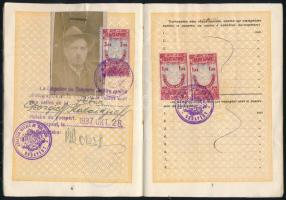 1937 Bolgár fényképes útlevél / Bulgarian passport
