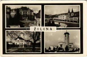 1947 Zsolna, Sillein, Zilina; mozaiklap Budatin várával / multi-view postcard with castle (EK)