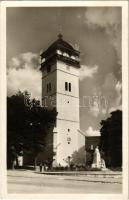 Rozsnyó, Roznava; Mestská veza / Városi őrtorony, Franciska szobor / watchtower, statue