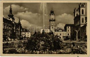 1954 Besztercebánya, Banská Bystrica; Nám. nár. postvania / tér, üzletek / square, shops (EK)