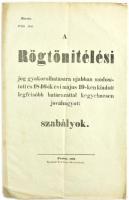 A rögtönítélési jog gyakorkolhatására ujabban módosított és 1846-ik évi május 19-én kiadott legfelsőbb határozattal kegyelmesen jóváhagyott szabályok. Pest, 1862.- Károlyi 10p.