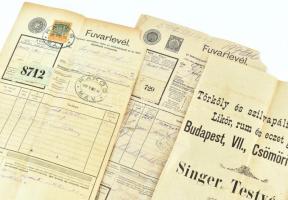 cca 1910 4 db vasúti fuvarlevél felülbélyegzésekkel
