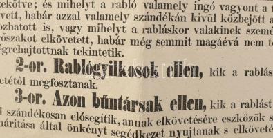 1866 Statáriumot bejelentő nagy alakú hirdetmény 72x53 cm