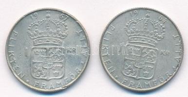 Svédország 1964-1967. 1K Ag "VI. Gusztáv Adolf" (2xklf) T:2-,3 patina, ph.
Sweden 1964-19...