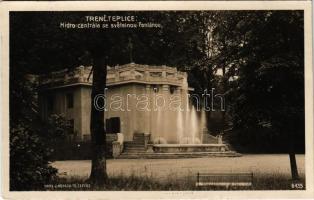 Trencsénteplic, Trencianske Teplice; Hidro centrála se svetelnou fontánou / vízerőmű, szökőkút / hydroelectric power station, fountain