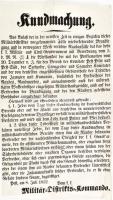 1868 Pest megye hirdetmény a rögtönbíráskodás bevezetése tárgyában rablók ellen 44x25 cm Körbevágott
