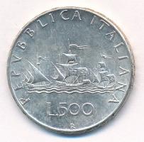 Olaszország 1964R 500L Ag "Kolumbusz hajói" T:1-,2 Italy 1964R 500 Lire Ag "Columbus' ships" C:AU,XF Krause KM#98