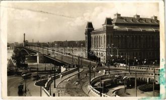 1948 Budapest, Horthy Miklós híd, Elevátor, villamos (EK)