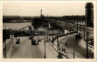 1942 Budapest, Horthy Miklós híd, Elevátor, villamos