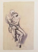 2006 Auguste Clot (1858-1936) után és Auguste Rodin (1840-1917) után: Groupe de Francoise de Rimini. Nyomat, papír. Rodin Múzeum, Párizs kiadása és szárazpecsétjével. Kiadói kissé foltos papírmappában, 37x23,5 cm