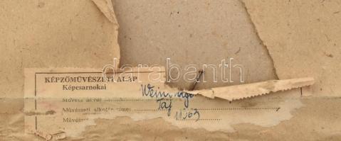 Weintrager Adolf (1927-1987): Táj, 1954. Akvarell, papír. Jelzett. Hátoldalán Képcsarnok Vállalat sé...