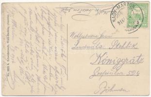 1916 Nagymarton, Mattersdorf, Mattersburg; híd, tér, takarékpénztár, üzlet / Brücke, Platz, Sparkass...