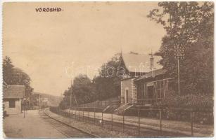 Pozsony, Pressburg, Bratislava; Vörös híd, Vöröshíd vasútállomás a 28-as számú bakterházzal / Rothe Brücke / Zelezná Studienka railway station (EK)