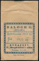 Balogh G. Drogéria Budapest II. Margit körút papírtasak