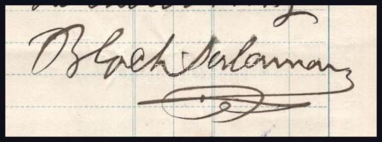 1911 Bloch Salamon első eperjesi lendamaszt-műszövödéje fejléces számla illetékbélyeggel, hátoldalán...