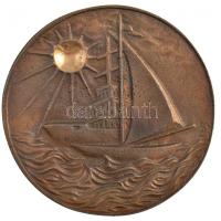 1993. Hajózási Szakközépiskola 25 kétoldalas bronz emlékérem, eredeti sérült tokban (~78-79mm) T:1-