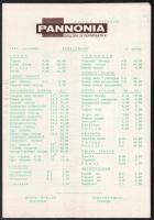 1967 Savoy étterem étlapja