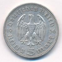 Német Harmadik Birodalom 1936A 5M Ag "Hindenburg" T:2- German Third Reich 1936A 5 Mark Ag ...