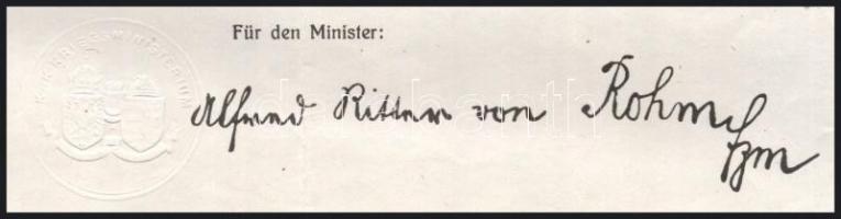 1917 Tartalékos zászlósi kinevezés szárazpecséttel 42x29 cm