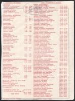 1967-1968 Hotel Gellért étlapja, 3 db